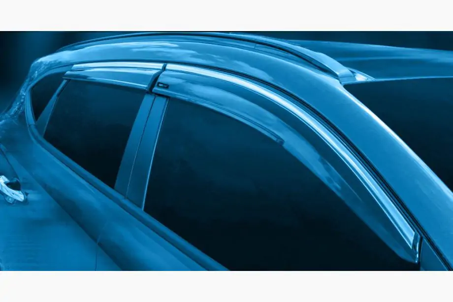 Isuzu D-Max 2011-2019 Windabweiser mit Chromleisten (4 Stk., Sunplex Chrome) Image