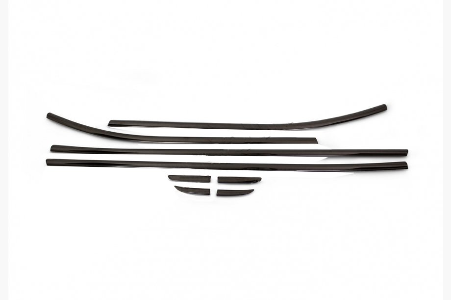 Renault Clio IV 2012-2019 Fensterzierleisten Schwarz Chrom (HB, 8 Stk, Edelstahl) Image