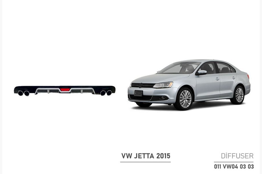 Volkswagen Jetta 2011-2018 Heckdiffusor Aufsatz (2014+, ABS, Schwarz) Image
