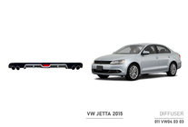 Volkswagen Jetta 2011-2018 Heckdiffusor Aufsatz (2014+, ABS, Schwarz) Foto 1