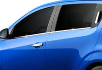 Chevrolet Aveo T300 2011-2020 Fensterleisten unten Edelstahl Hatchback, OmsaLine - Italienischer Edelstahl Foto 3