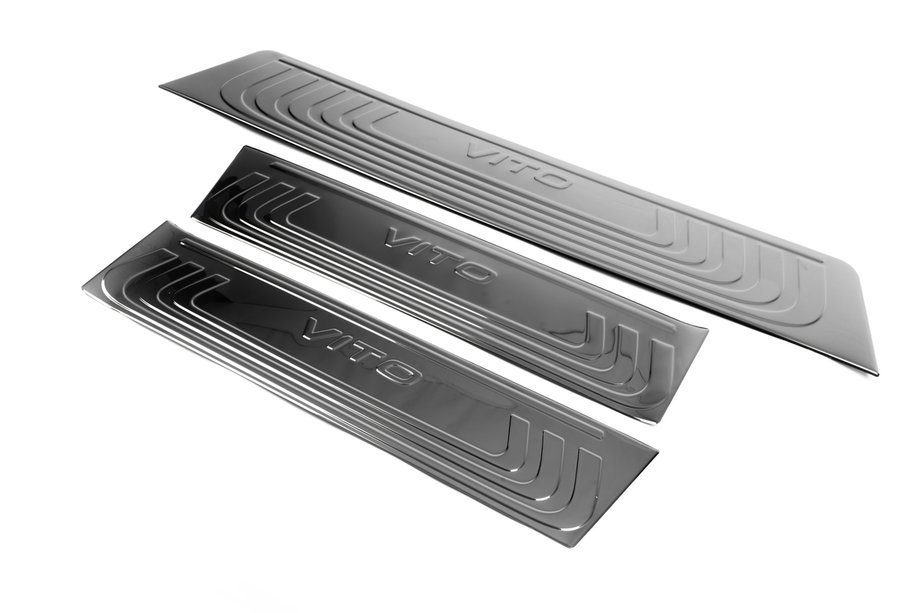 Mercedes Vito/V-class W447 2014- Einstiegsleisten Innen Schwarz Chrom (Edelstahl) Image