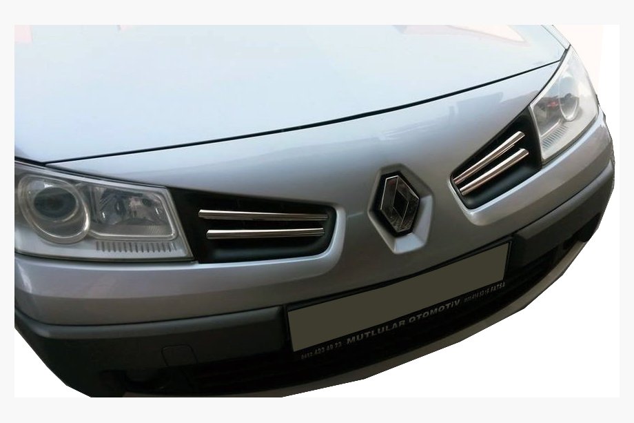 Renault Megane II 2004-2009 Chrom Kühlergrill Blenden (Modell 2006↗, 4 Stk, Edelstahl) Carmos - Türkischer Edelstahl Image