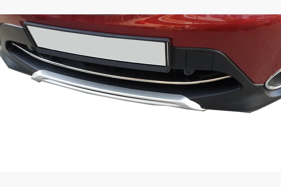 Nissan Qashqai 2014-2021 Edelstahl Abdeckung für vordere Stoßstange (2014-2017) Carmos - Türkischer Edelstahl Image