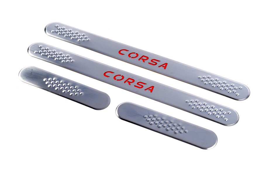 Opel Corsa C 2000-2006 Einstiegsleisten Carmos V1 (4 Stk, Edelstahl) Image