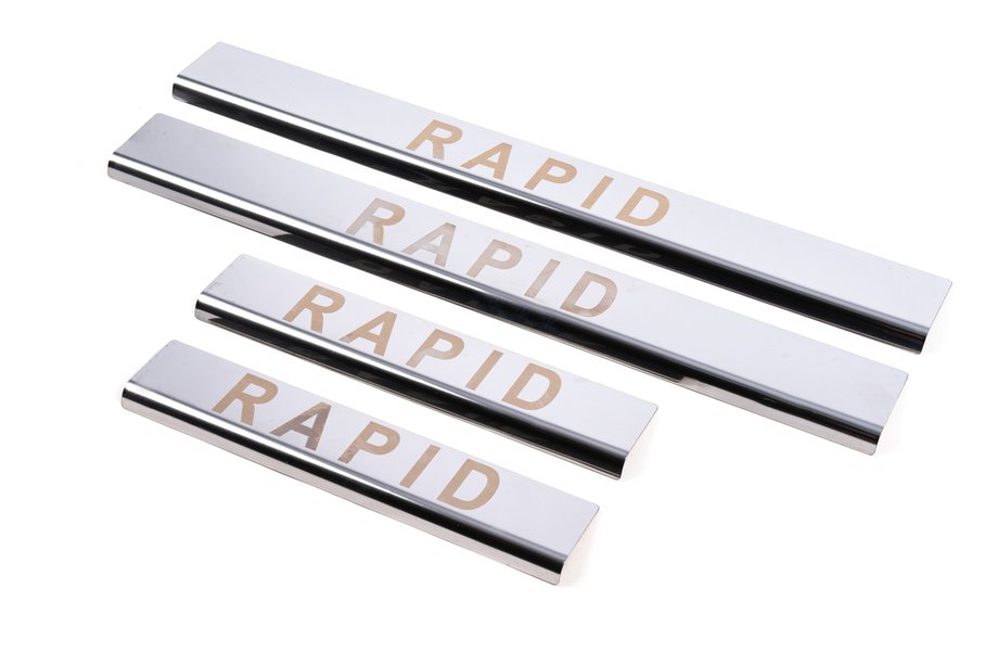 Skoda Rapid 2012-2019 Einstiegsleisten Carmos V1 (4 Stk, Edelstahl) Image