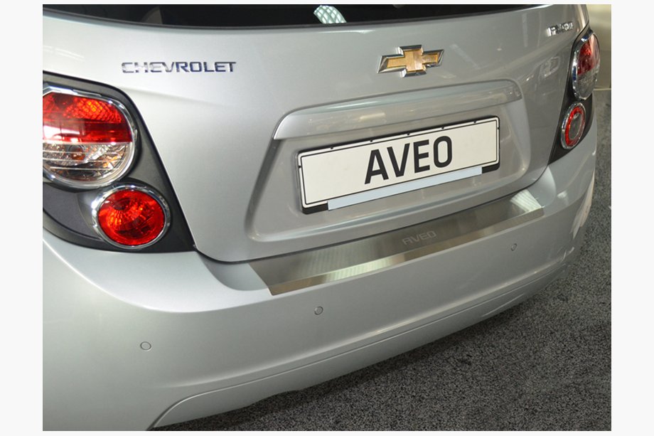 Chevrolet Aveo T300 2011-2020 Heckstoßstangenschutz mit Kante Nataniko (Edelstahl) Nur für Schrägheck Image