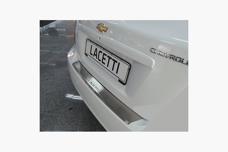 Chevrolet Lacetti 2003-2024 Heckstoßstangenschutz mit Kante Natanika (Edelstahl) Image