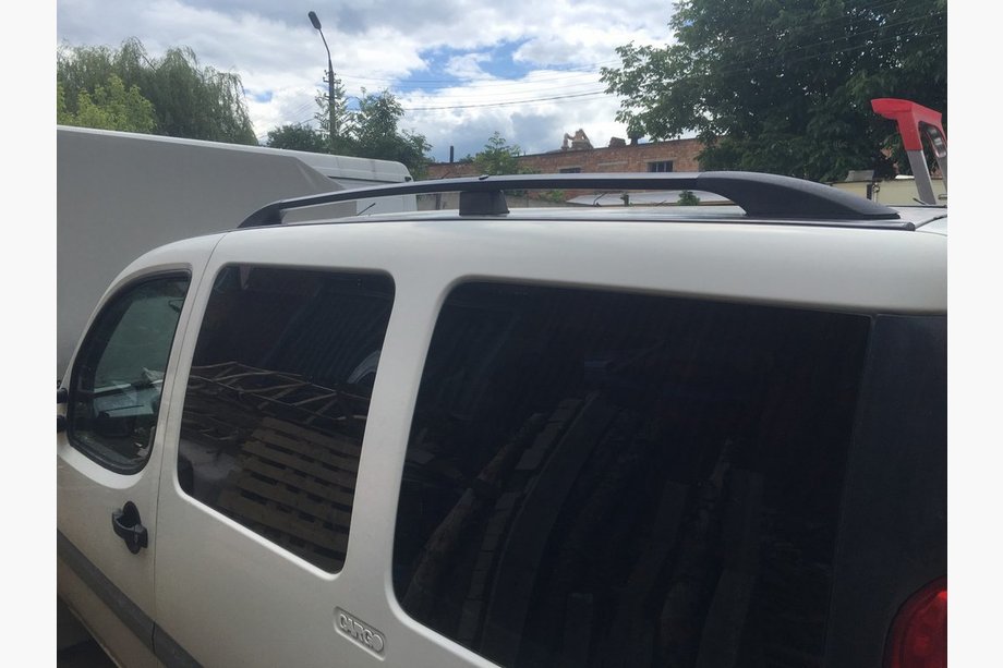 Fiat Doblo I 2005-2010 Dachreling Schwarz Maxi Basis, Metallfuesse Foto 4