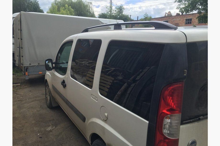 Fiat Doblo I 2005-2010 Dachreling Schwarz Maxi Basis, Metallfuesse Foto 5