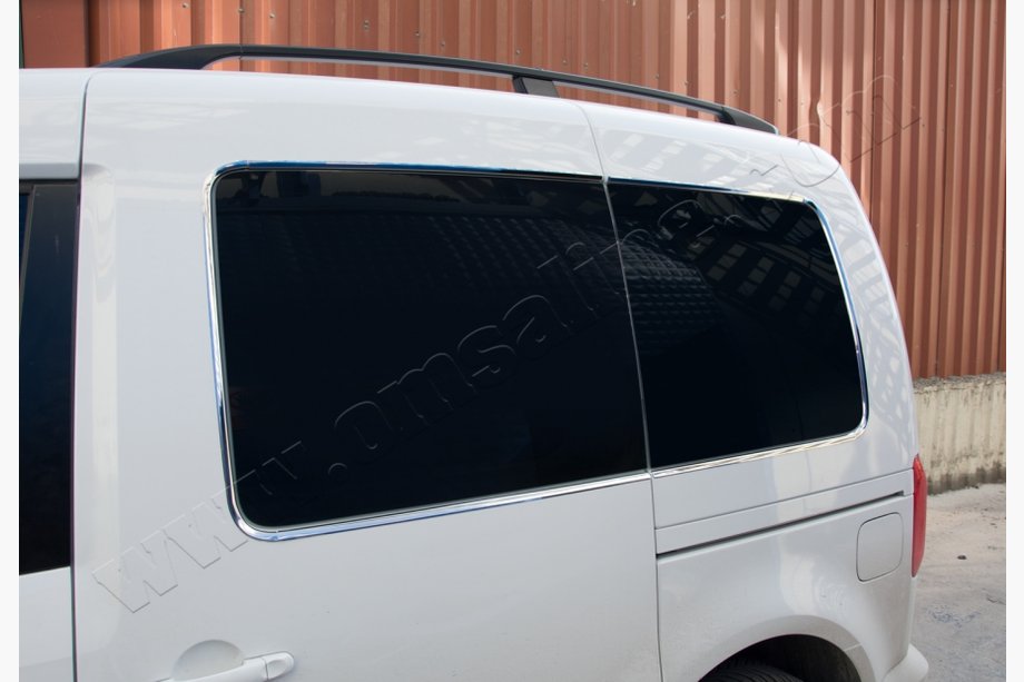 Volkswagen Caddy 2004-2010 Chrom Fensterrahmen hinten (12-tlg, Edelstahl) Image