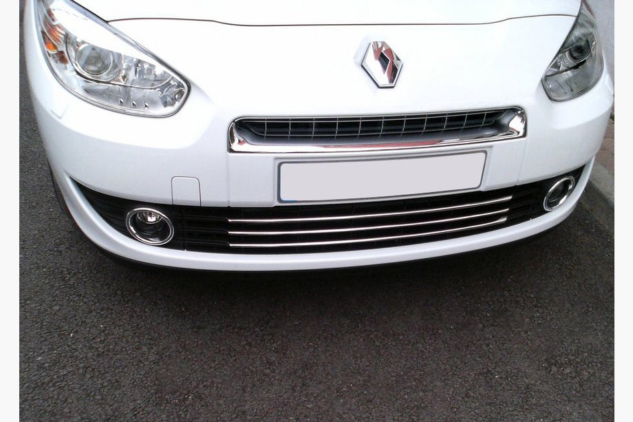 Renault Fluence 2009-2016 Chrom Zierleisten für Kühlergrill Stoßstange (2009-2013, Edelstahl) Image
