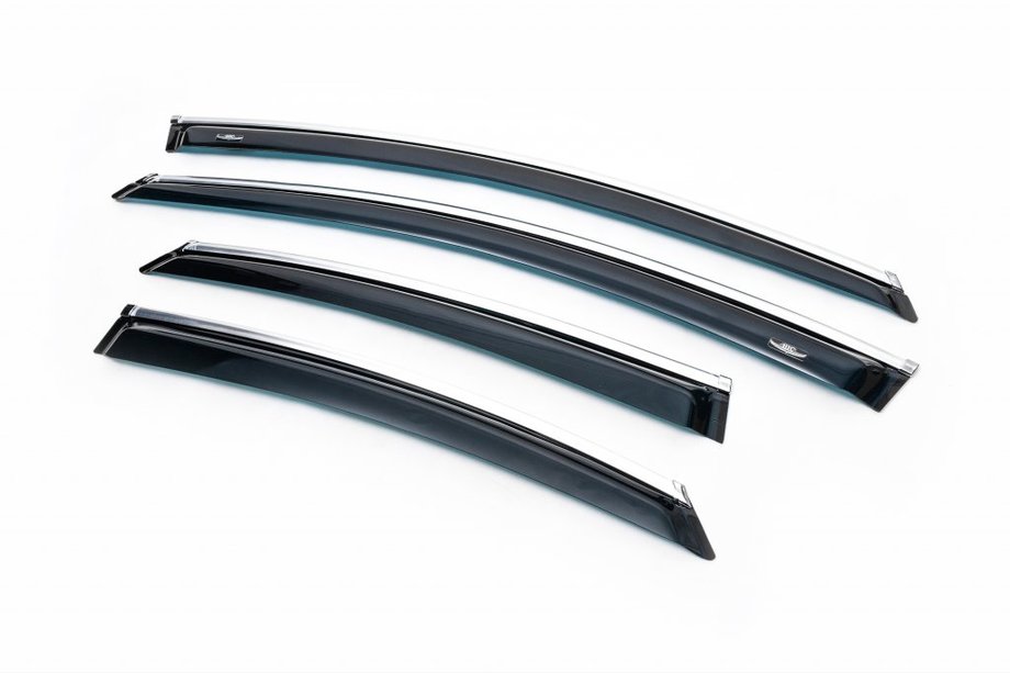 Ford Mondeo 2008-2014 Windabweiser mit Chromleisten SD (4 Stk, HIC) Image