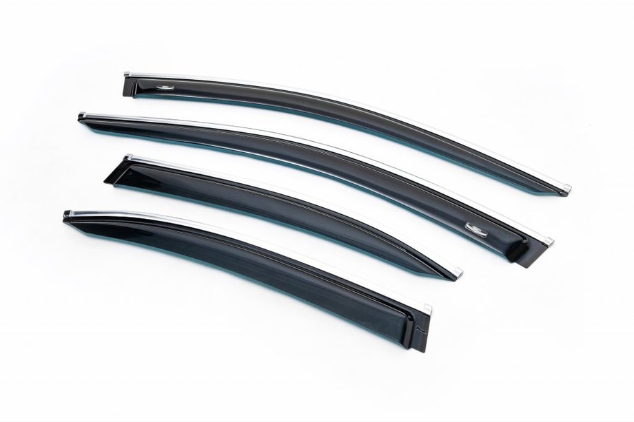 Mercedes C-class W205 2014-2021 Windabweiser mit Chromleisten SD (4 Stk, HIC) Image