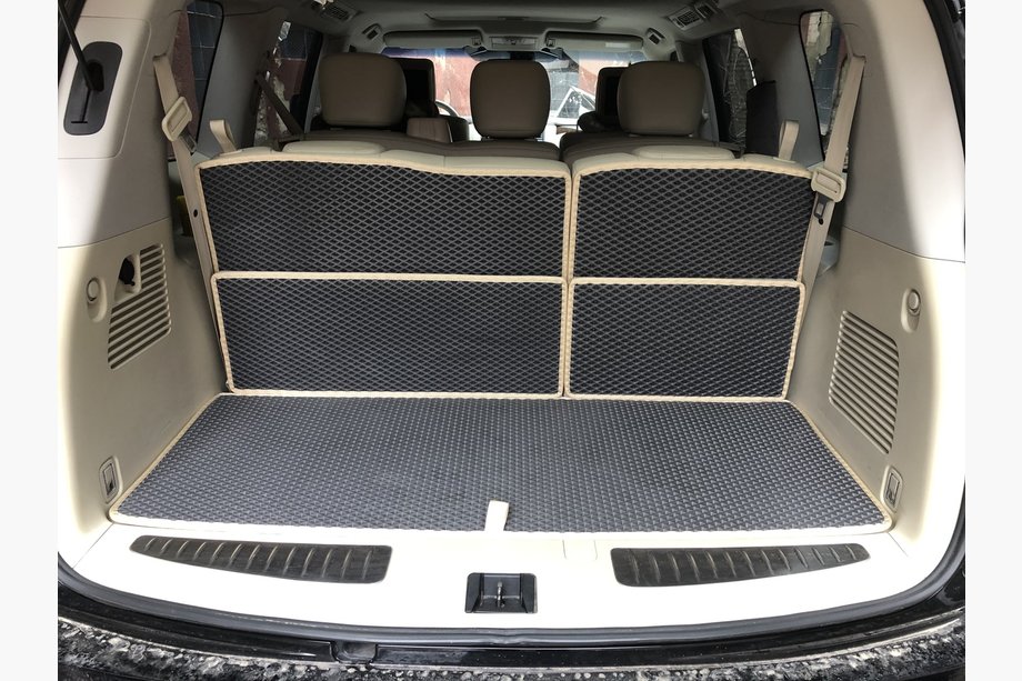 Nissan Patrol Y62 2010-2024 Kofferraummatte 5-teilig (EVA, Schwarz) Image