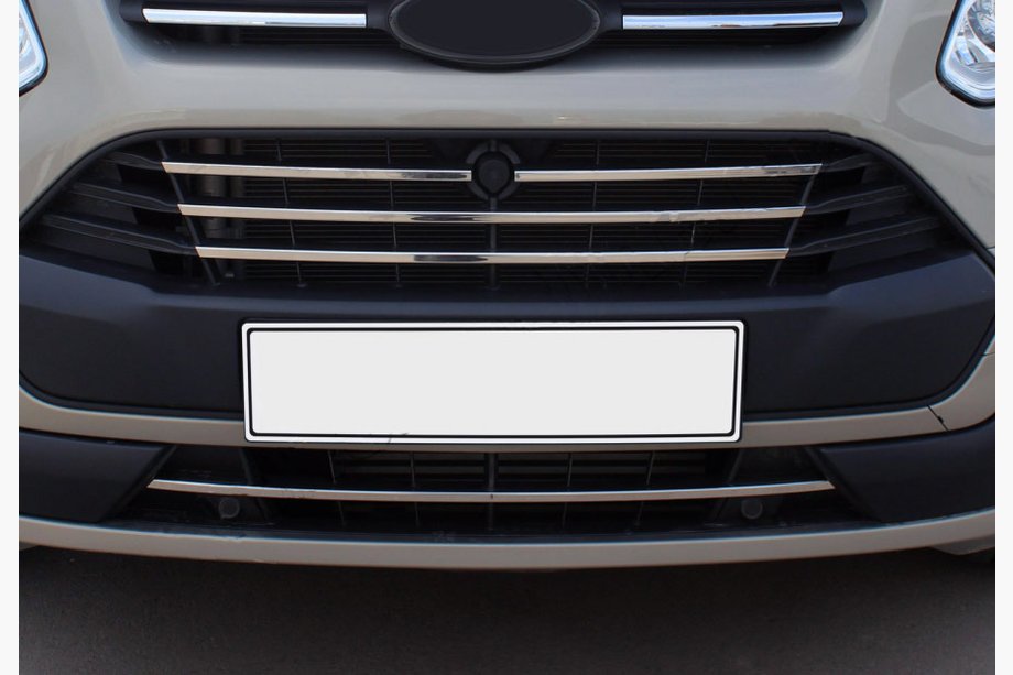 Ford Custom 2013-2022 Kühlergrill Abdeckungen 2013-2018 (5 Stk, Edelstahl) Image