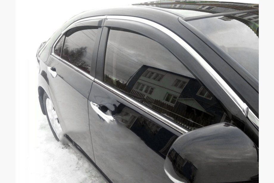 Volkswagen Passat B6 2006-2012 Windabweiser mit Chromleisten (4 Stk, Taiwan) Image
