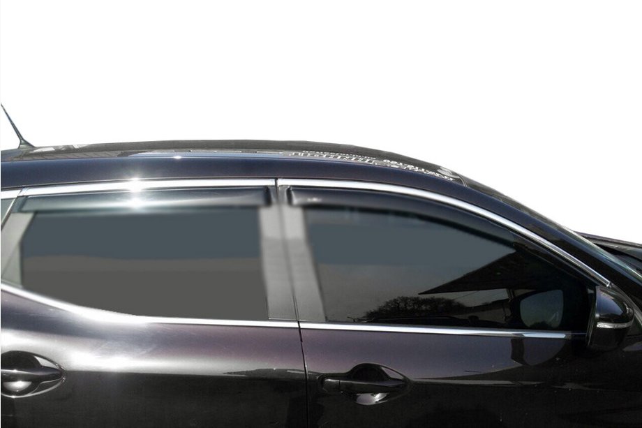 Nissan Qashqai 2014-2021 Windabweiser mit Chromleiste (4 Stk, Libao) Image