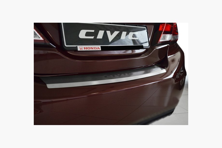 Honda Civic Sedan IX 2011-2016 Heckstoßstangenschutz mit Kante Nataniko (2014-2017, Edelstahl) Image