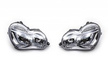 Mercedes C-class W203 2000-2007 Frontscheinwerfer mit LED-Tagfahrlicht (2 Stk) Dunkel Foto 1