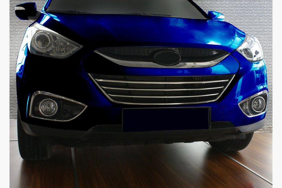 Hyundai IX-35 2010-2015 Grillblenden mit Umrandung (4 Stk, Edelstahl) Image