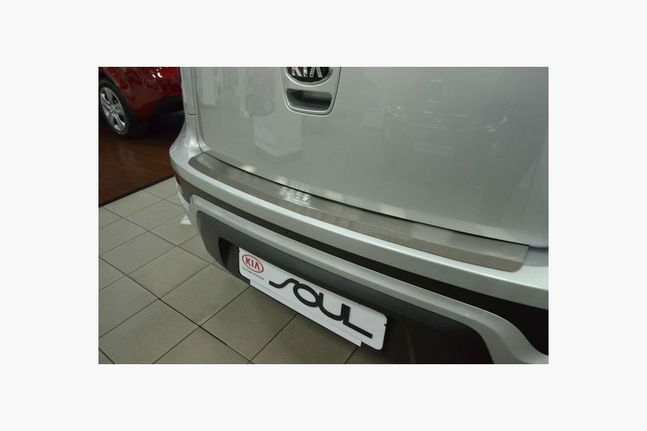 Kia Soul II 2013-2018 Heckstoßstangenschutz mit Kante Natanika (Edelstahl) Image