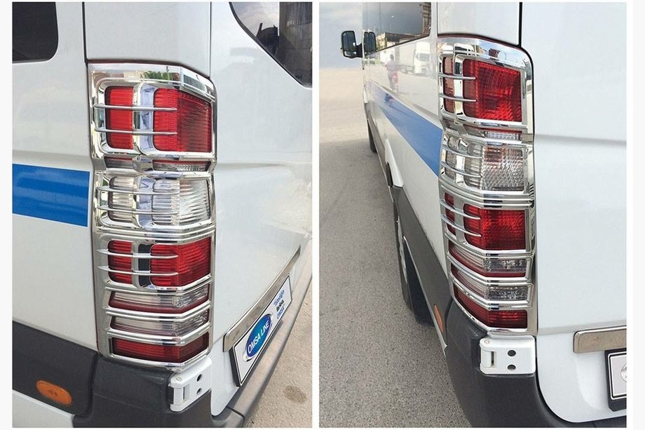 Mercedes Sprinter W906 2006–2018 Chrom Rückleuchten Abdeckungen (2 Stk, Kunststoff) Image