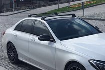 Mercedes C-class W205 2014-2021 Dachträger für Originalbefestigungspunkte (2 Stk, abschließbar) Grau Foto 1