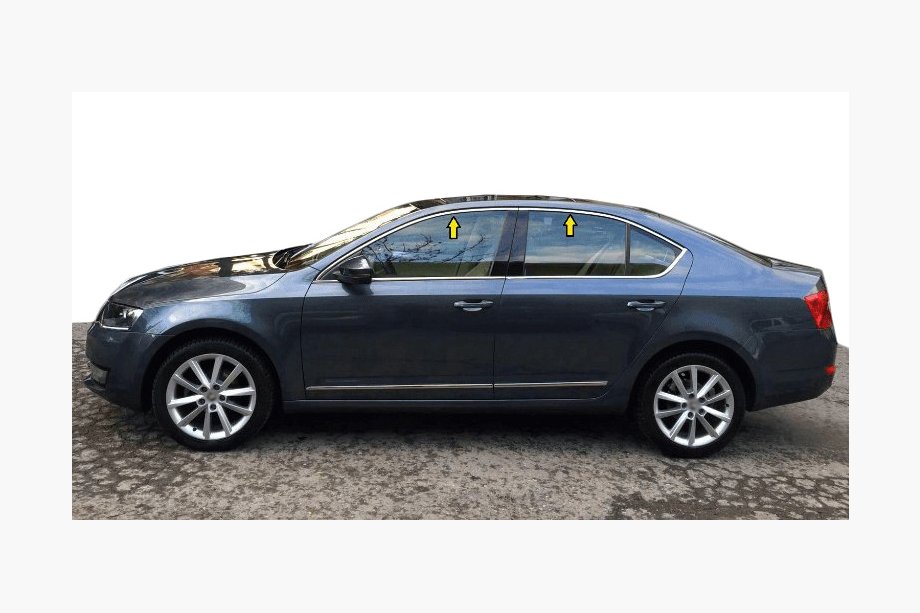 Skoda Octavia III A7 2013-2019 Fensterleisten oben Edelstahl (4 Stk) Foto 1
