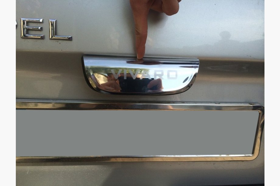 Nissan Primastar 2002-2014 Chromleiste über dem Kennzeichen (Flügeltüren, Edelstahl) Image