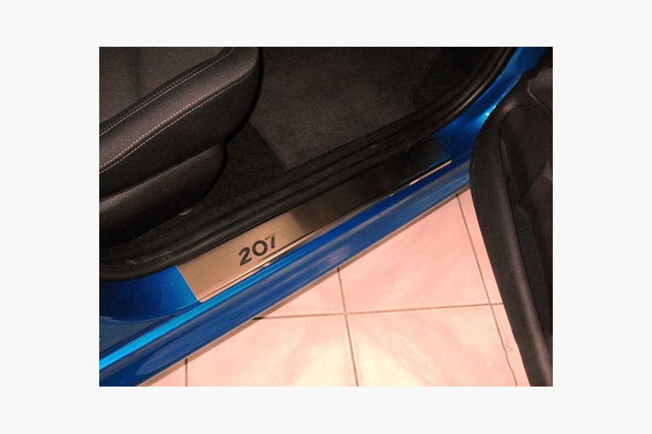 Peugeot 207 2006–2014 Einstiegsleisten Abdeckungen Nataniko (4 Stk., Edelstahl) Premium - 3M Klebeband, 0.8 mm Image