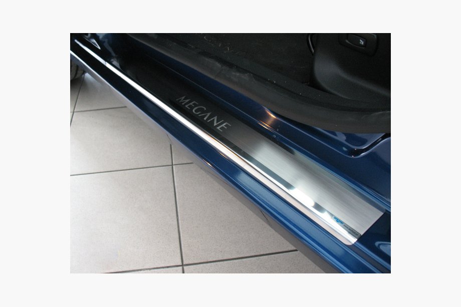 Renault Megane III 2009-2016 Einstiegsleisten Abdeckungen Nataniko (4 Stk., Edelstahl) Standard - Lohmann Band, 0,5 mm Image