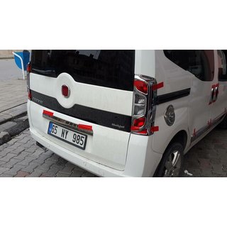 Chrom Rückleuchten Abdeckung mit Biegung (2 Stk, Kunststoff) Fiat Fiorino/Qubo 2008-2024 Foto 4