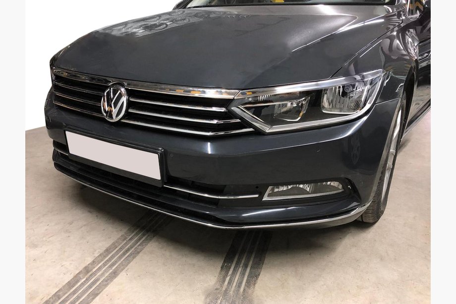 Volkswagen Passat B8 2015-2023 Scheinwerferabdeckung und Zierleiste (3 Stk, Edelstahl) Foto 8