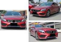 Mercedes C-class W205 2014-2021 Frontgrill Panamericana GT (für Avantgarde/AMG-Line/C43 AMG) 2018+, mit Kamera Foto 9