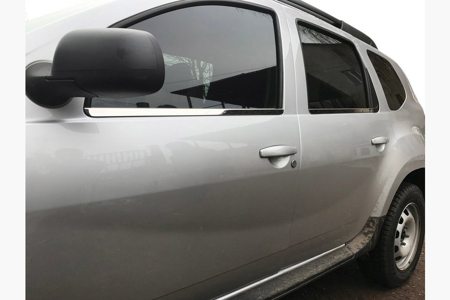 Dacia Duster 2008-2018 Fensterleisten Chrom (4 Stk, Edelstahl) OmsaLine - Italienischer Edelstahl Image