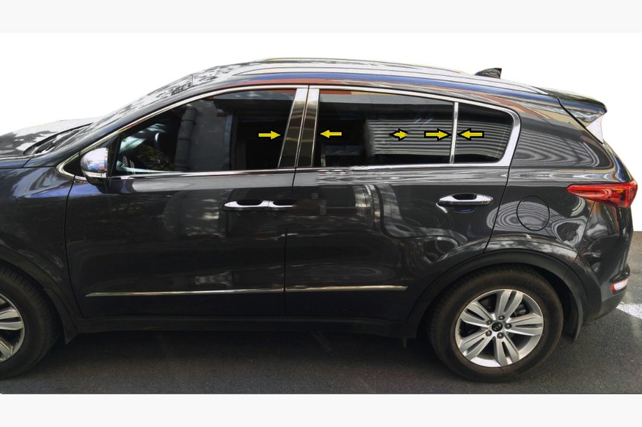 Kia Sportage 2015-2021 Edelstahl Türsäulen Zierleisten Image