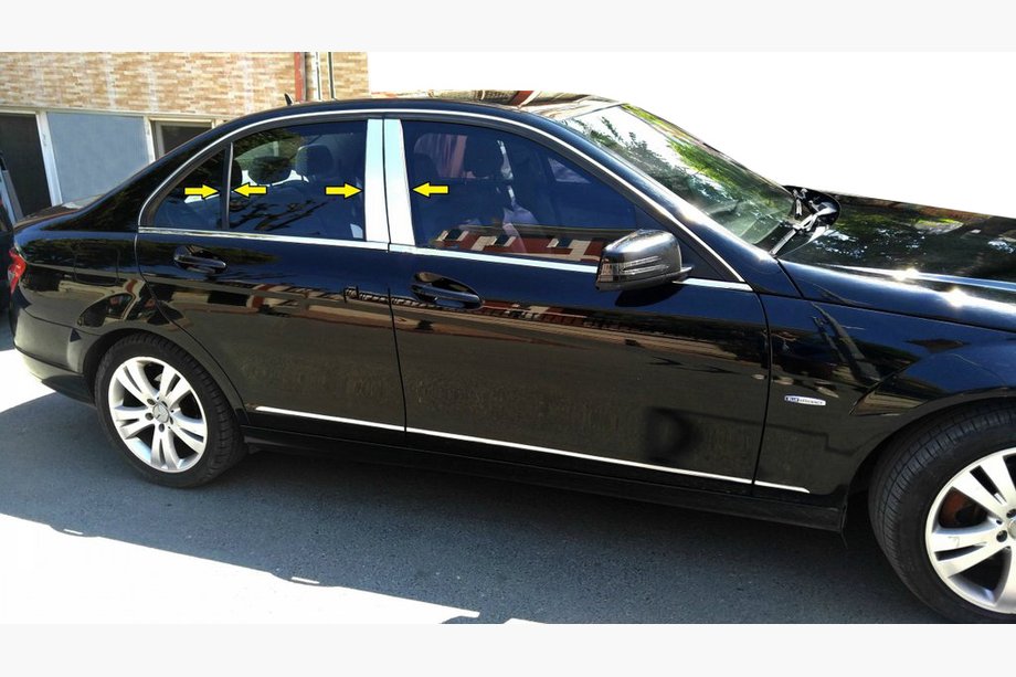 Mercedes C-class W204 2007-2015 Edelstahl Säulenabdeckungen Image
