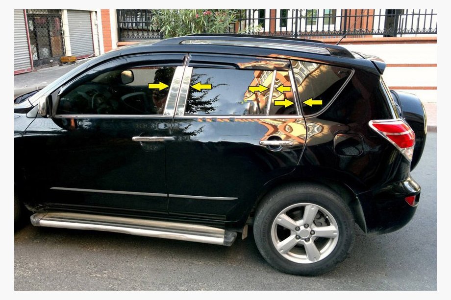 Toyota Rav 4 2006-2013 Edelstahl Türsäulen Zierleisten Image