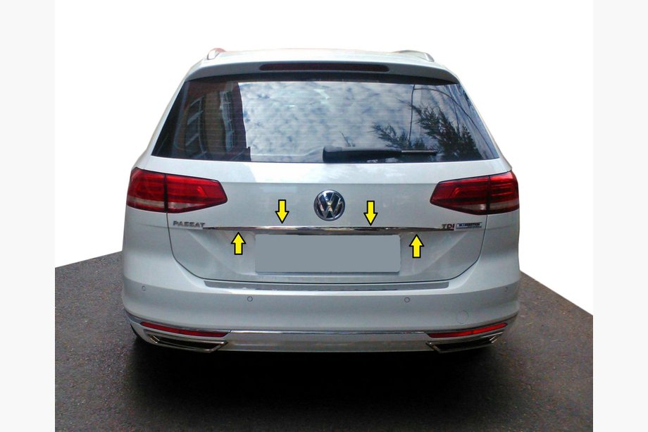 Volkswagen Passat B8 2015-2023 Chromleiste über dem Kennzeichen SW (Carmos, Edelstahl) Image