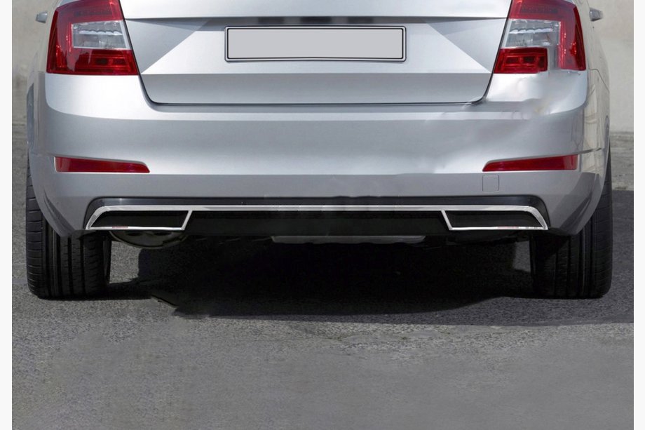 Skoda Octavia III A7 2013-2019 Heckdiffusor-Umrandung (2013-2017, Edelstahl) Image