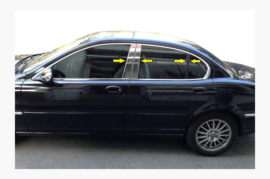 Jaguar X-Type 2001-2009 Edelstahl Säulenabdeckungen Image