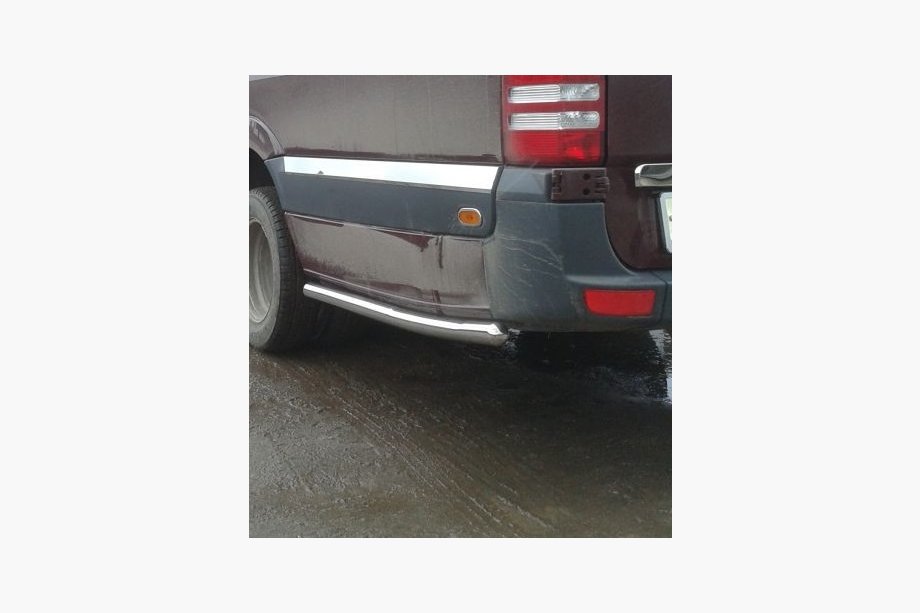 Mercedes Sprinter W907/W910 2018- Seitliche Rohre hinter dem Hinterrad (2 Stk., Edelstahl) Mittlerer Radstand, 70mm Foto 8