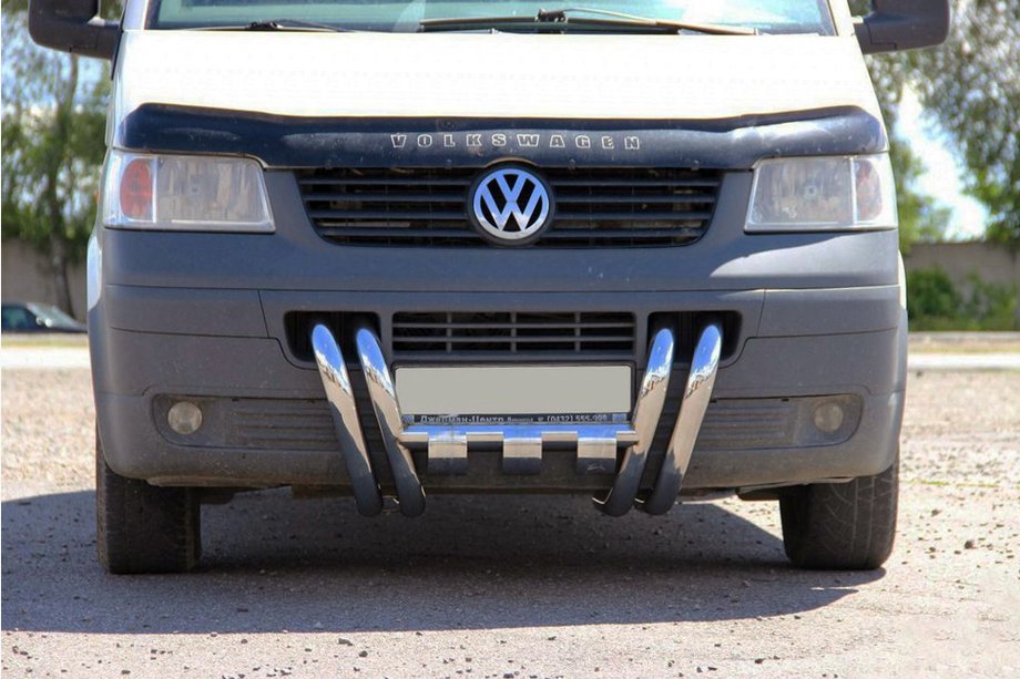 Volkswagen T5 Transporter 2003-2010 Frontbügel ST006-15 mit Nüstern (Edelstahl) Image
