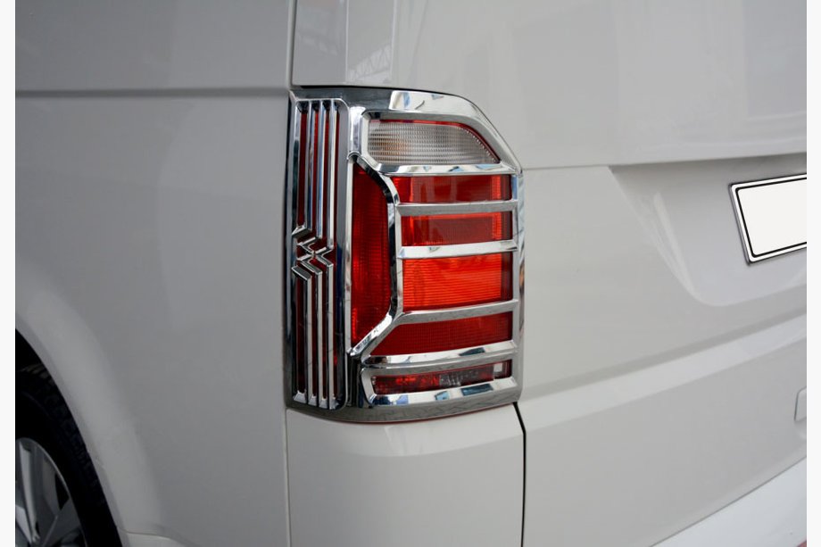 Volkswagen T6 2015-2024 Rückleuchten Blenden OmsaLine (2 Stk, ABS Chrom) Foto 1