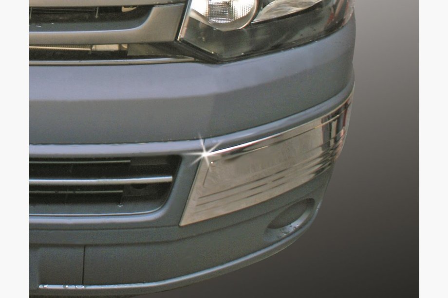 Volkswagen T5 2010-2015 Edelstahl Eckenschutz für vordere Stoßstange (2 Stk) Image