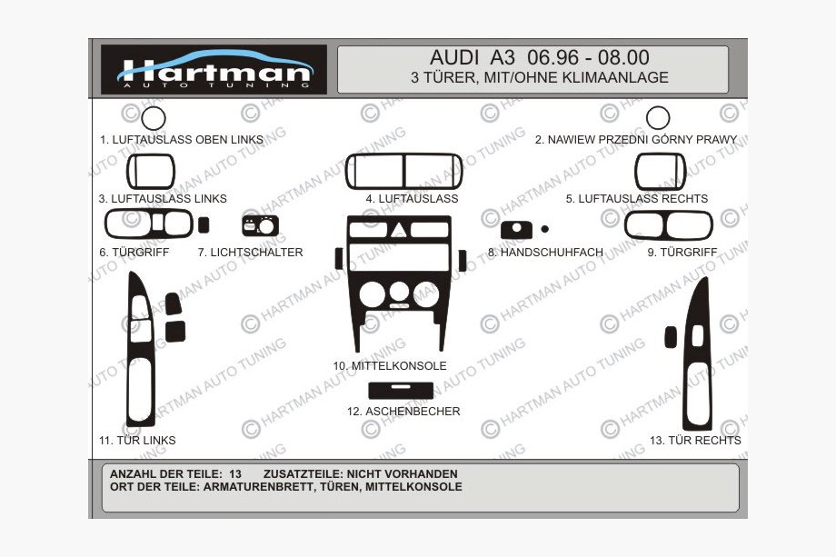 Audi A3 1996-2003 Angebot! Armaturenbrett Blenden in Carbon-Optik (1996-2000) Image