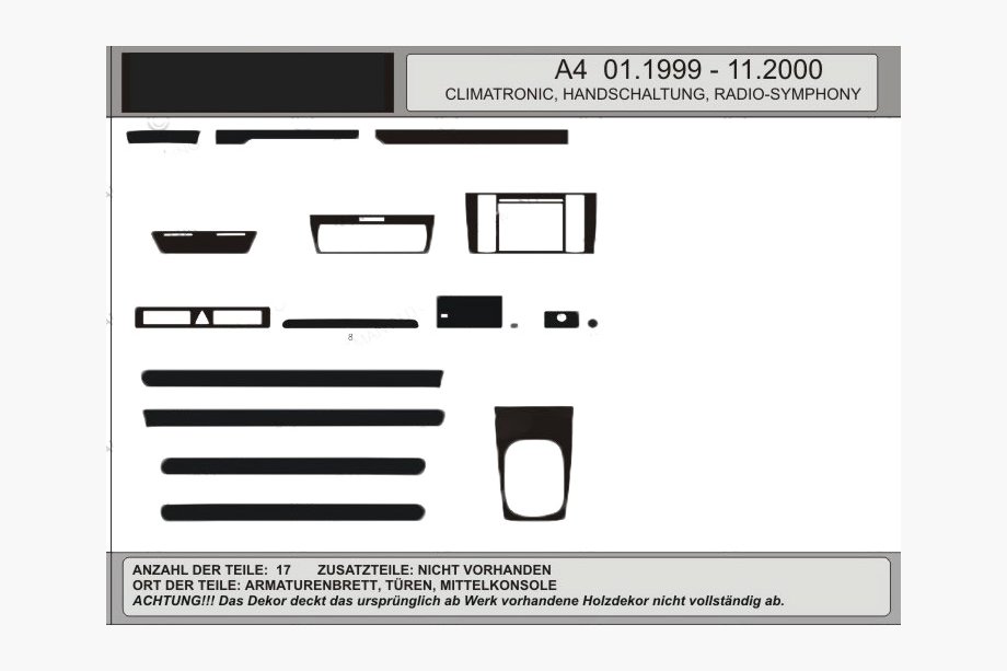 Audi A4 B5 1994–2001 Angebot! Armaturenbrett Blenden in Holzoptik (1999-2001) Image