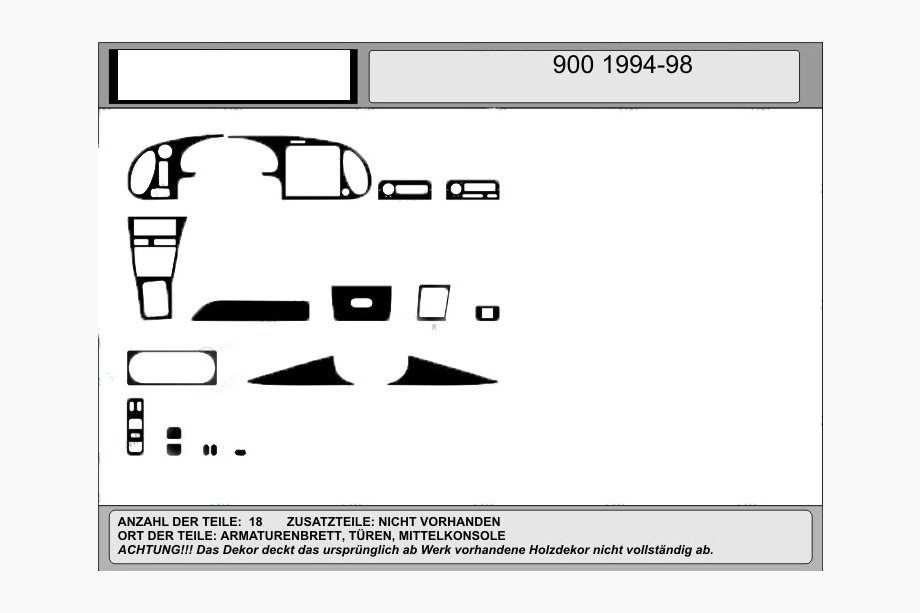 Saab 900 1994-1998 Angebot! Armaturenbrett Blenden (Holz) Image