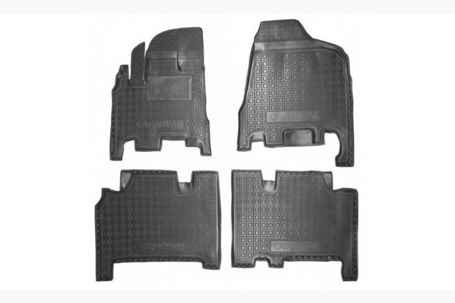 Kia Carnival 2002-2013 Gummimatten mit Rand Automatikgetriebe 2006+ erste und zweite Reihe (Autogumm) Image